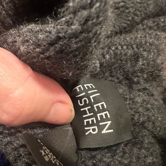 Eileen Fisher Charcoal Open Front Cardigan‎ 100% cashmere with hood size XS - Picture 2 of 4